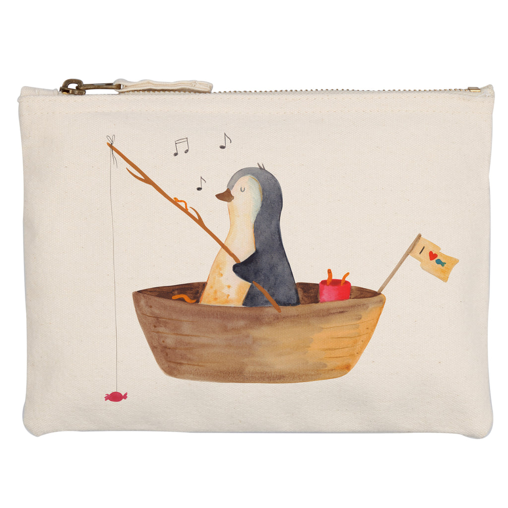 Schminktasche Pinguin Angelboot Schminktasche, Kosmetiktasche, Kosmetikbeutel, Stiftemäppchen, Etui, Federmappe, Makeup, XXL, Schminketui, Kosmetiketui, Schlamperetui, Pinguin, Pinguine, Angeln, Boot, Angelboot, Lebenslust, Leben, genießen, Motivation, Neustart, Neuanfang, Trennung, Scheidung, Geschenkidee Liebeskummer