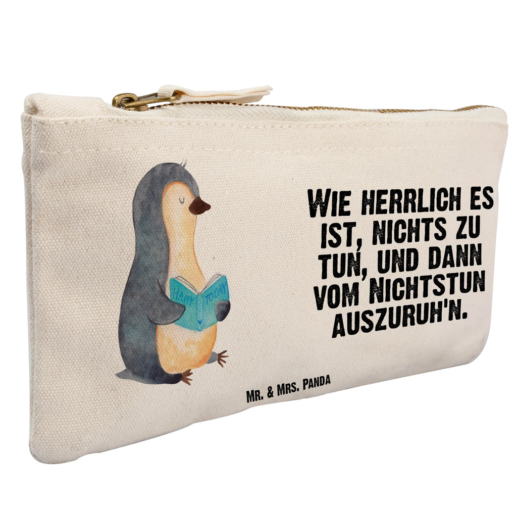 Schminktasche Pinguin Buch Schminktasche, Kosmetiktasche, Kosmetikbeutel, Stiftemäppchen, Etui, Federmappe, Makeup, XXL, Schminketui, Kosmetiketui, Schlamperetui, Pinguin, Pinguine, Buch, Lesen, Bücherwurm, Nichtstun, Faulenzen, Ferien, Urlaub, Freizeit