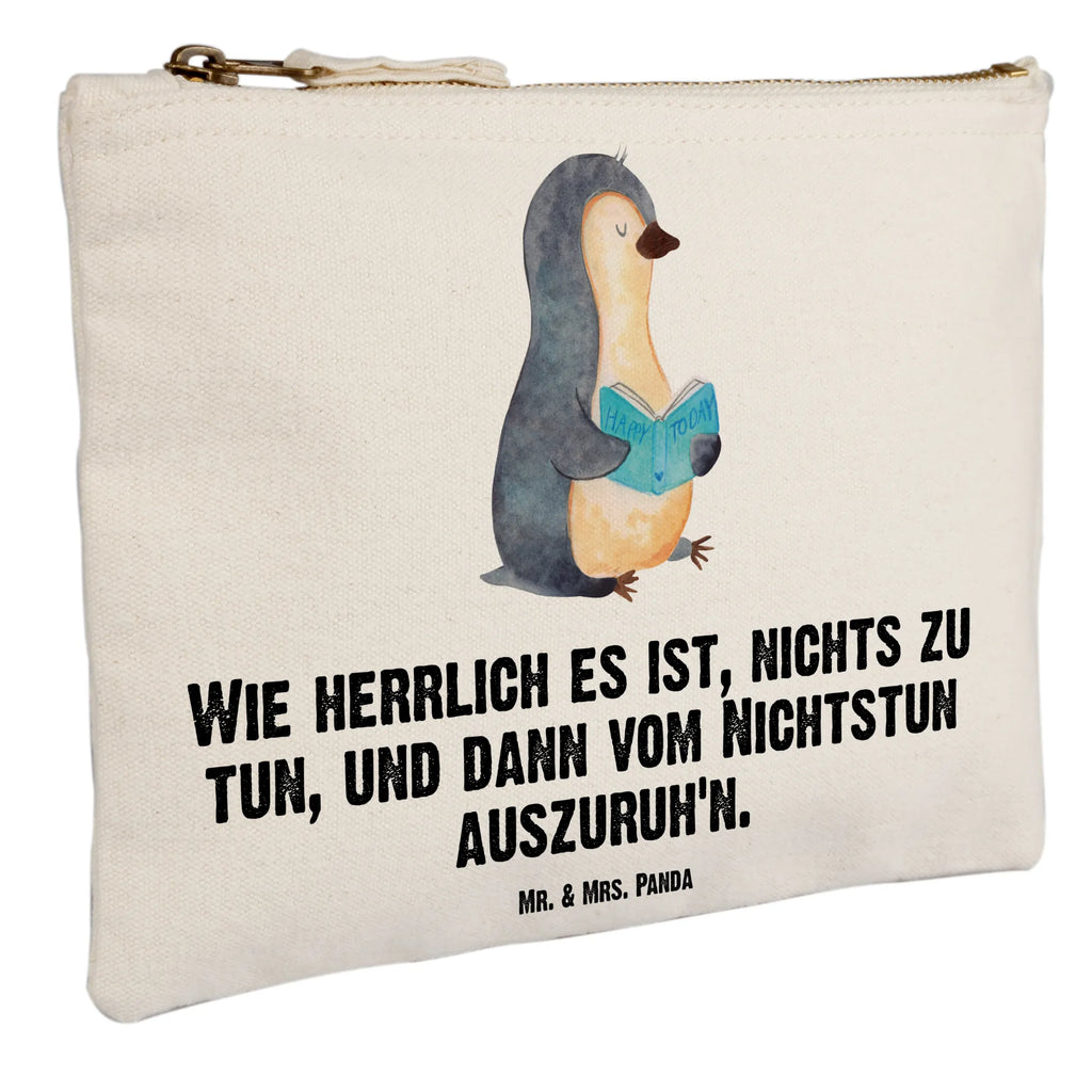 Schminktasche Pinguin Buch Schminktasche, Kosmetiktasche, Kosmetikbeutel, Stiftemäppchen, Etui, Federmappe, Makeup, XXL, Schminketui, Kosmetiketui, Schlamperetui, Pinguin, Pinguine, Buch, Lesen, Bücherwurm, Nichtstun, Faulenzen, Ferien, Urlaub, Freizeit