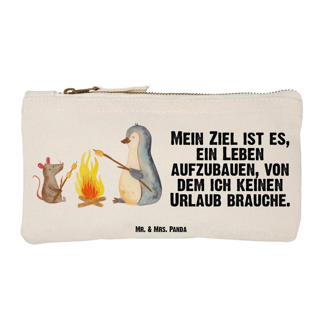 Schminktasche Pinguin Lagerfeuer Schminktasche, Kosmetiktasche, Kosmetikbeutel, Stiftemäppchen, Etui, Federmappe, Makeup, XXL, Schminketui, Kosmetiketui, Schlamperetui, Pinguin, Maus, Pinguine, Lagerfeuer, Leben, Arbeit, Job, Motivation, Büro, Büroalltag, Lebensspruch, Lebensmotivation, Neustart, Liebe, grillen, Feuer, Marshmallows