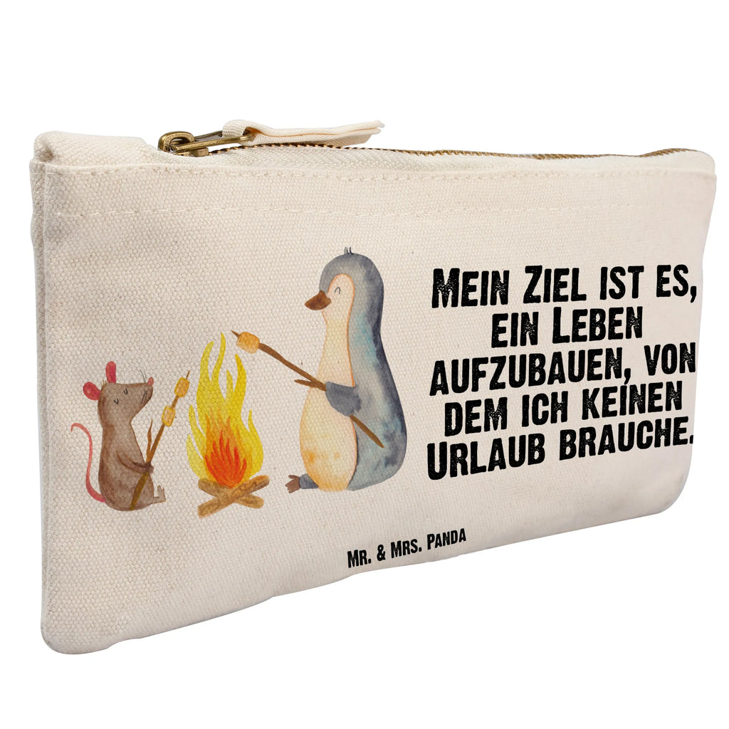 Schminktasche Pinguin Lagerfeuer Schminktasche, Kosmetiktasche, Kosmetikbeutel, Stiftemäppchen, Etui, Federmappe, Makeup, XXL, Schminketui, Kosmetiketui, Schlamperetui, Pinguin, Maus, Pinguine, Lagerfeuer, Leben, Arbeit, Job, Motivation, Büro, Büroalltag, Lebensspruch, Lebensmotivation, Neustart, Liebe, grillen, Feuer, Marshmallows