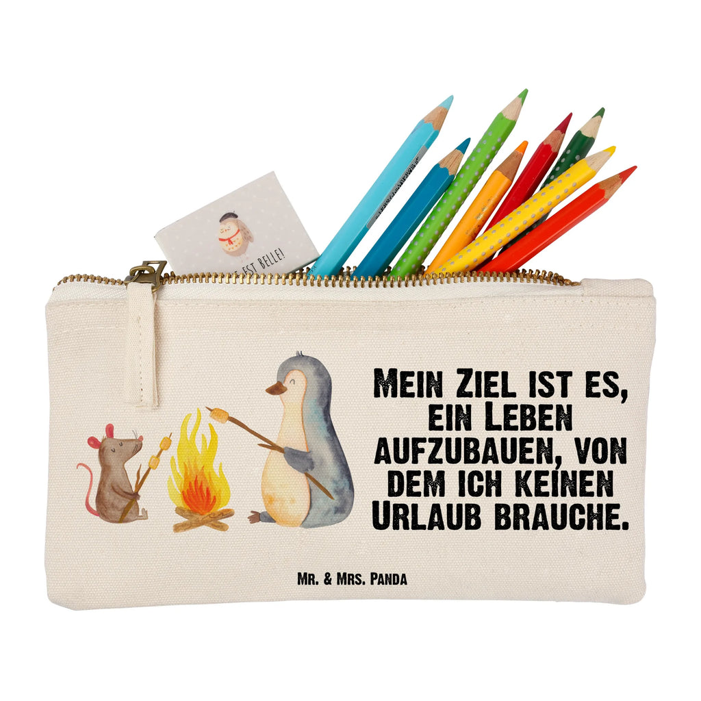 Schminktasche Pinguin Lagerfeuer Schminktasche, Kosmetiktasche, Kosmetikbeutel, Stiftemäppchen, Etui, Federmappe, Makeup, XXL, Schminketui, Kosmetiketui, Schlamperetui, Pinguin, Maus, Pinguine, Lagerfeuer, Leben, Arbeit, Job, Motivation, Büro, Büroalltag, Lebensspruch, Lebensmotivation, Neustart, Liebe, grillen, Feuer, Marshmallows