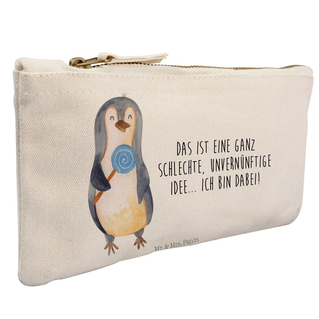 Schminktasche Pinguin Lolli Schminktasche, Kosmetiktasche, Kosmetikbeutel, Stiftemäppchen, Etui, Federmappe, Makeup, XXL, Schminketui, Kosmetiketui, Schlamperetui, Pinguin, Pinguine, Lolli, Süßigkeiten, Blödsinn, Spruch, Rebell, Gauner, Ganove, Rabauke