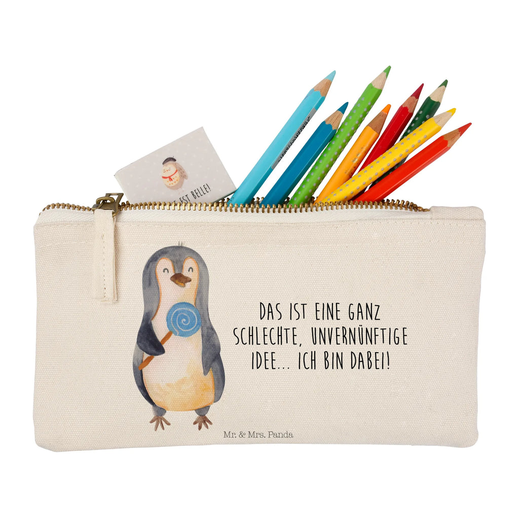 Schminktasche Pinguin Lolli Schminktasche, Kosmetiktasche, Kosmetikbeutel, Stiftemäppchen, Etui, Federmappe, Makeup, XXL, Schminketui, Kosmetiketui, Schlamperetui, Pinguin, Pinguine, Lolli, Süßigkeiten, Blödsinn, Spruch, Rebell, Gauner, Ganove, Rabauke