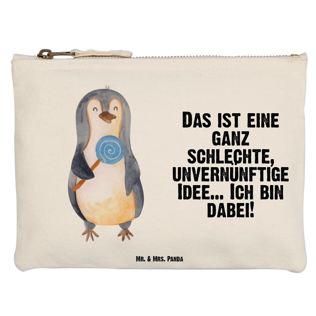 Schminktasche Pinguin Lolli Schminktasche, Kosmetiktasche, Kosmetikbeutel, Stiftemäppchen, Etui, Federmappe, Makeup, XXL, Schminketui, Kosmetiketui, Schlamperetui, Pinguin, Pinguine, Lolli, Süßigkeiten, Blödsinn, Spruch, Rebell, Gauner, Ganove, Rabauke