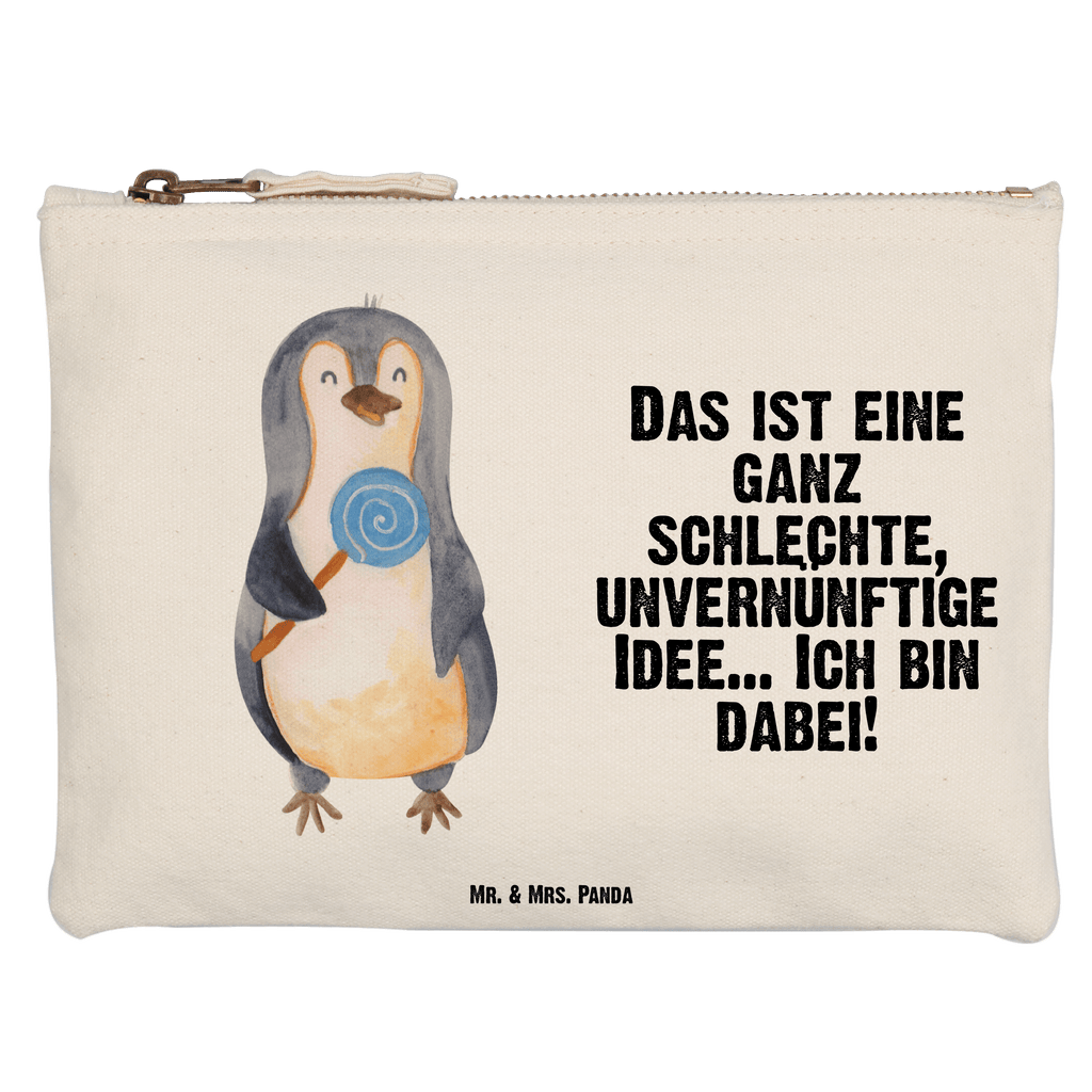 Schminktasche Pinguin Lolli Schminktasche, Kosmetiktasche, Kosmetikbeutel, Stiftemäppchen, Etui, Federmappe, Makeup, XXL, Schminketui, Kosmetiketui, Schlamperetui, Pinguin, Pinguine, Lolli, Süßigkeiten, Blödsinn, Spruch, Rebell, Gauner, Ganove, Rabauke