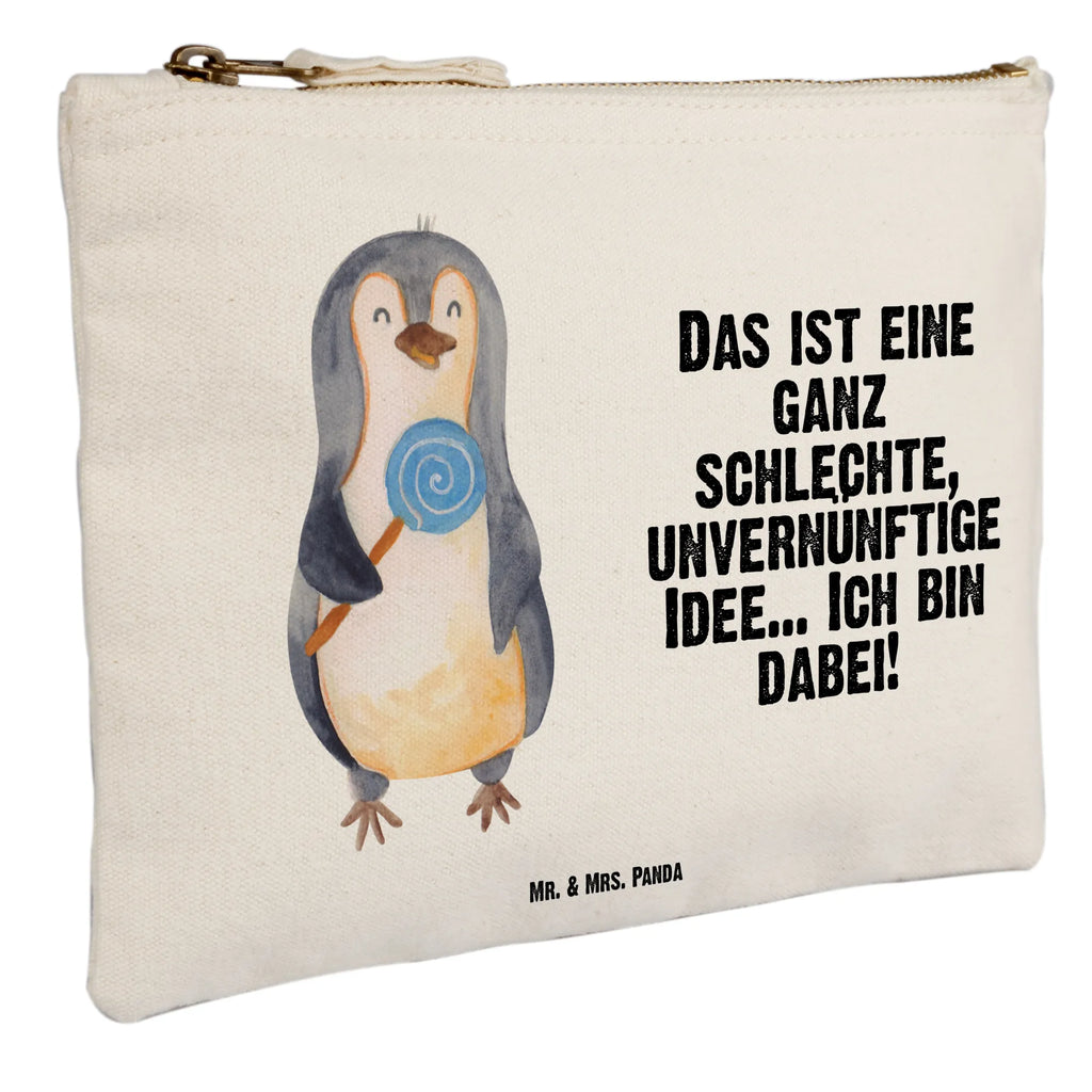 Schminktasche Pinguin Lolli Schminktasche, Kosmetiktasche, Kosmetikbeutel, Stiftemäppchen, Etui, Federmappe, Makeup, XXL, Schminketui, Kosmetiketui, Schlamperetui, Pinguin, Pinguine, Lolli, Süßigkeiten, Blödsinn, Spruch, Rebell, Gauner, Ganove, Rabauke