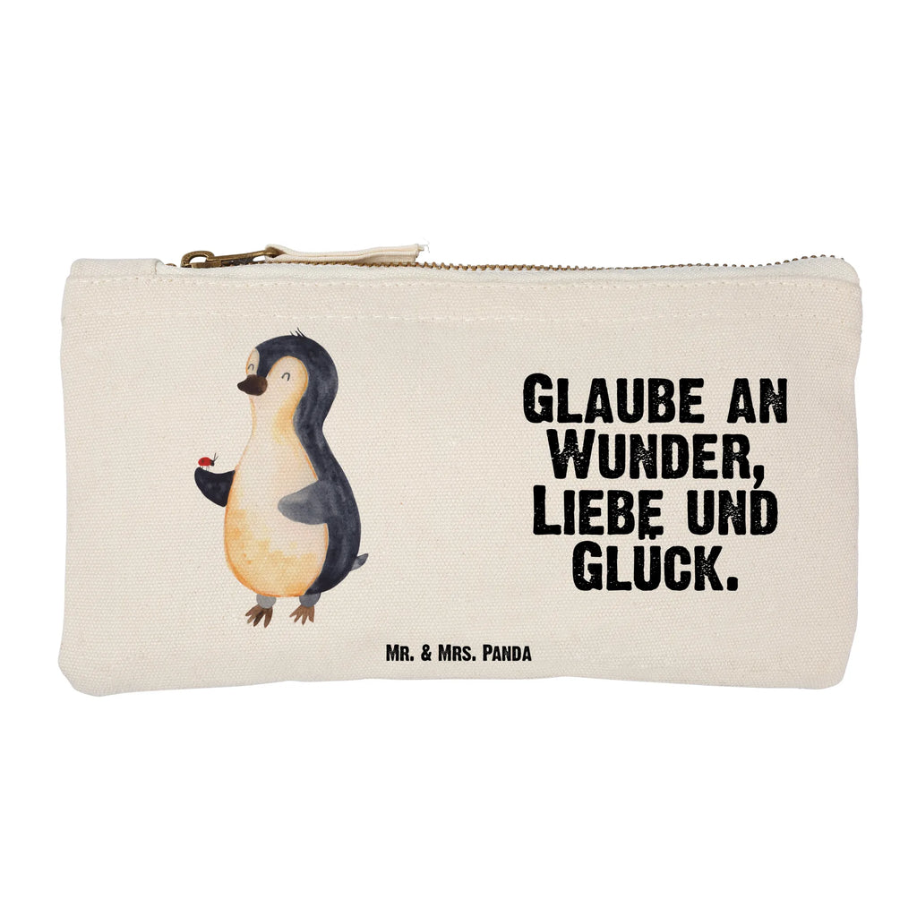 Schminktasche Pinguin Marienkäfer Schminktasche, Kosmetiktasche, Kosmetikbeutel, Stiftemäppchen, Etui, Federmappe, Makeup, XXL, Schminketui, Kosmetiketui, Schlamperetui, Pinguin, Pinguine, Marienkäfer, Liebe, Wunder, Glück, Freude, Lebensfreude