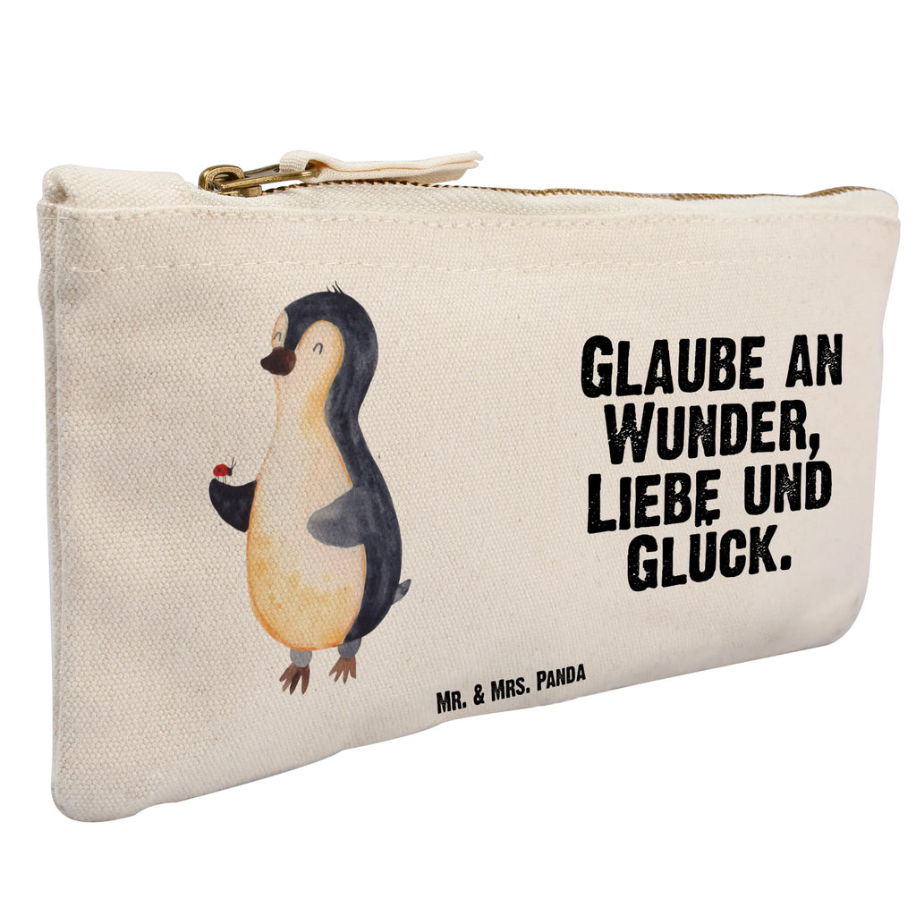 Schminktasche Pinguin Marienkäfer Schminktasche, Kosmetiktasche, Kosmetikbeutel, Stiftemäppchen, Etui, Federmappe, Makeup, XXL, Schminketui, Kosmetiketui, Schlamperetui, Pinguin, Pinguine, Marienkäfer, Liebe, Wunder, Glück, Freude, Lebensfreude