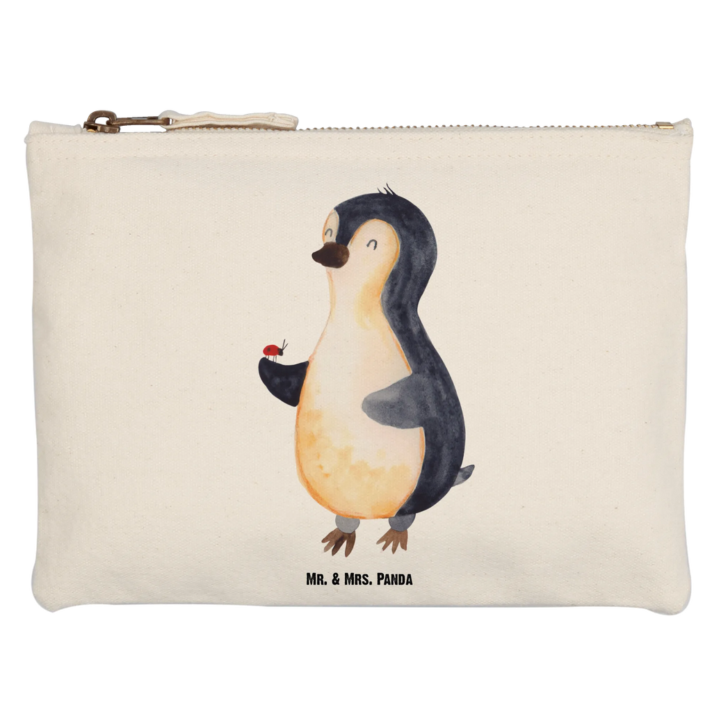 Schminktasche Pinguin Marienkäfer Schminktasche, Kosmetiktasche, Kosmetikbeutel, Stiftemäppchen, Etui, Federmappe, Makeup, XXL, Schminketui, Kosmetiketui, Schlamperetui, Pinguin, Pinguine, Marienkäfer, Liebe, Wunder, Glück, Freude, Lebensfreude