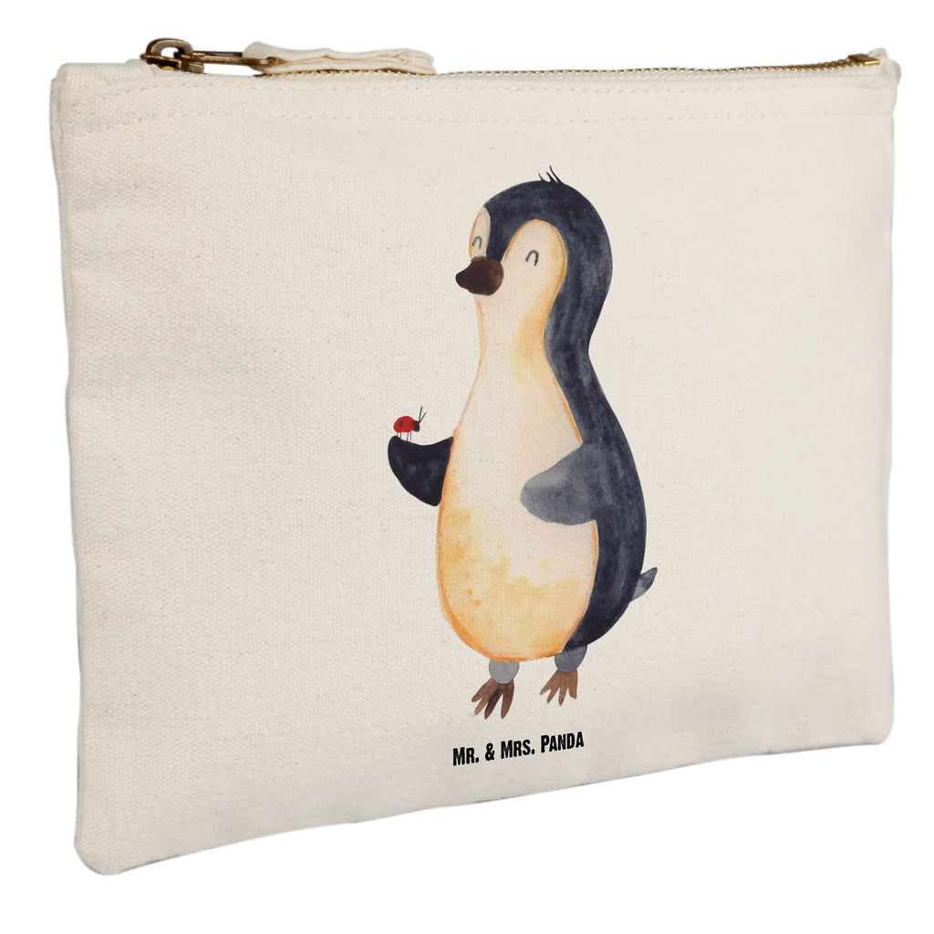 Schminktasche Pinguin Marienkäfer Schminktasche, Kosmetiktasche, Kosmetikbeutel, Stiftemäppchen, Etui, Federmappe, Makeup, XXL, Schminketui, Kosmetiketui, Schlamperetui, Pinguin, Pinguine, Marienkäfer, Liebe, Wunder, Glück, Freude, Lebensfreude