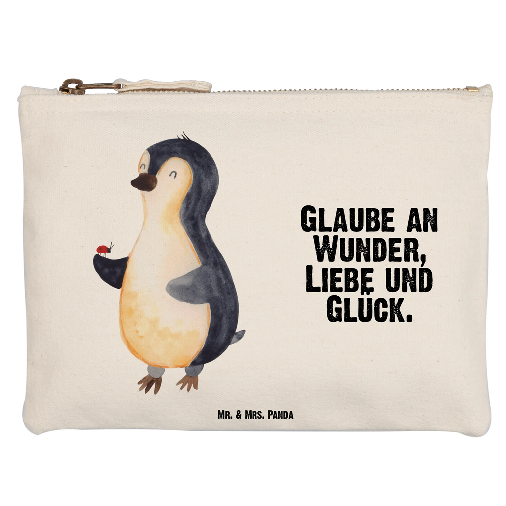 Schminktasche Pinguin Marienkäfer Schminktasche, Kosmetiktasche, Kosmetikbeutel, Stiftemäppchen, Etui, Federmappe, Makeup, XXL, Schminketui, Kosmetiketui, Schlamperetui, Pinguin, Pinguine, Marienkäfer, Liebe, Wunder, Glück, Freude, Lebensfreude