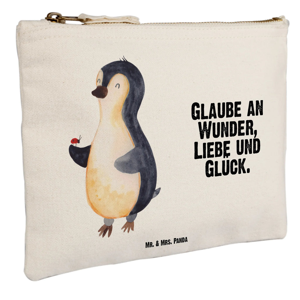 Schminktasche Pinguin Marienkäfer Schminktasche, Kosmetiktasche, Kosmetikbeutel, Stiftemäppchen, Etui, Federmappe, Makeup, XXL, Schminketui, Kosmetiketui, Schlamperetui, Pinguin, Pinguine, Marienkäfer, Liebe, Wunder, Glück, Freude, Lebensfreude