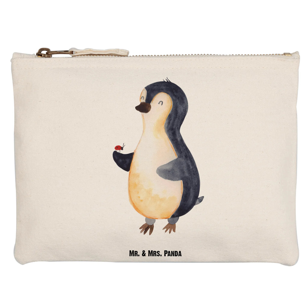 Schminktasche Pinguin Marienkäfer Schminktasche, Kosmetiktasche, Kosmetikbeutel, Stiftemäppchen, Etui, Federmappe, Makeup, XXL, Schminketui, Kosmetiketui, Schlamperetui, Pinguin, Pinguine, Marienkäfer, Liebe, Wunder, Glück, Freude, Lebensfreude