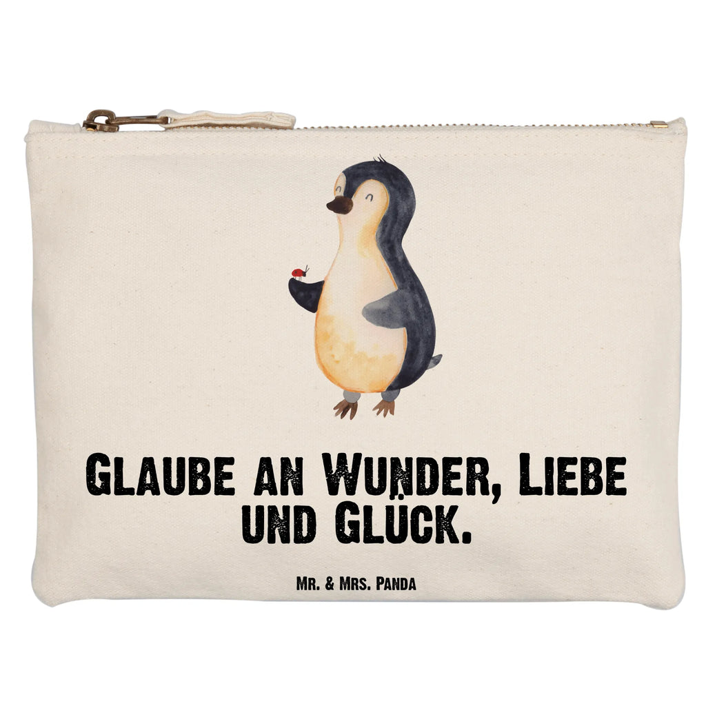 Schminktasche Pinguin Marienkäfer Schminktasche, Kosmetiktasche, Kosmetikbeutel, Stiftemäppchen, Etui, Federmappe, Makeup, XXL, Schminketui, Kosmetiketui, Schlamperetui, Pinguin, Pinguine, Marienkäfer, Liebe, Wunder, Glück, Freude, Lebensfreude