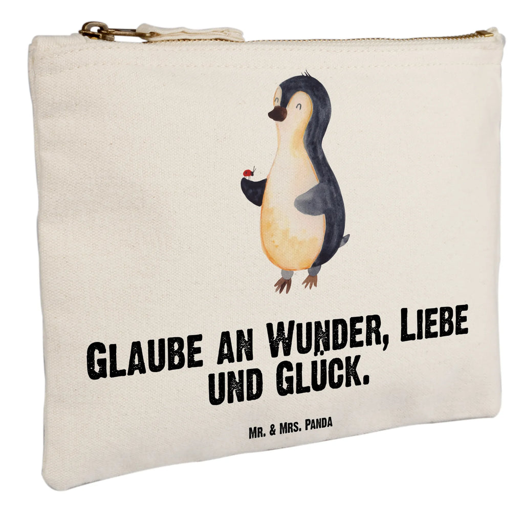 Schminktasche Pinguin Marienkäfer Schminktasche, Kosmetiktasche, Kosmetikbeutel, Stiftemäppchen, Etui, Federmappe, Makeup, XXL, Schminketui, Kosmetiketui, Schlamperetui, Pinguin, Pinguine, Marienkäfer, Liebe, Wunder, Glück, Freude, Lebensfreude