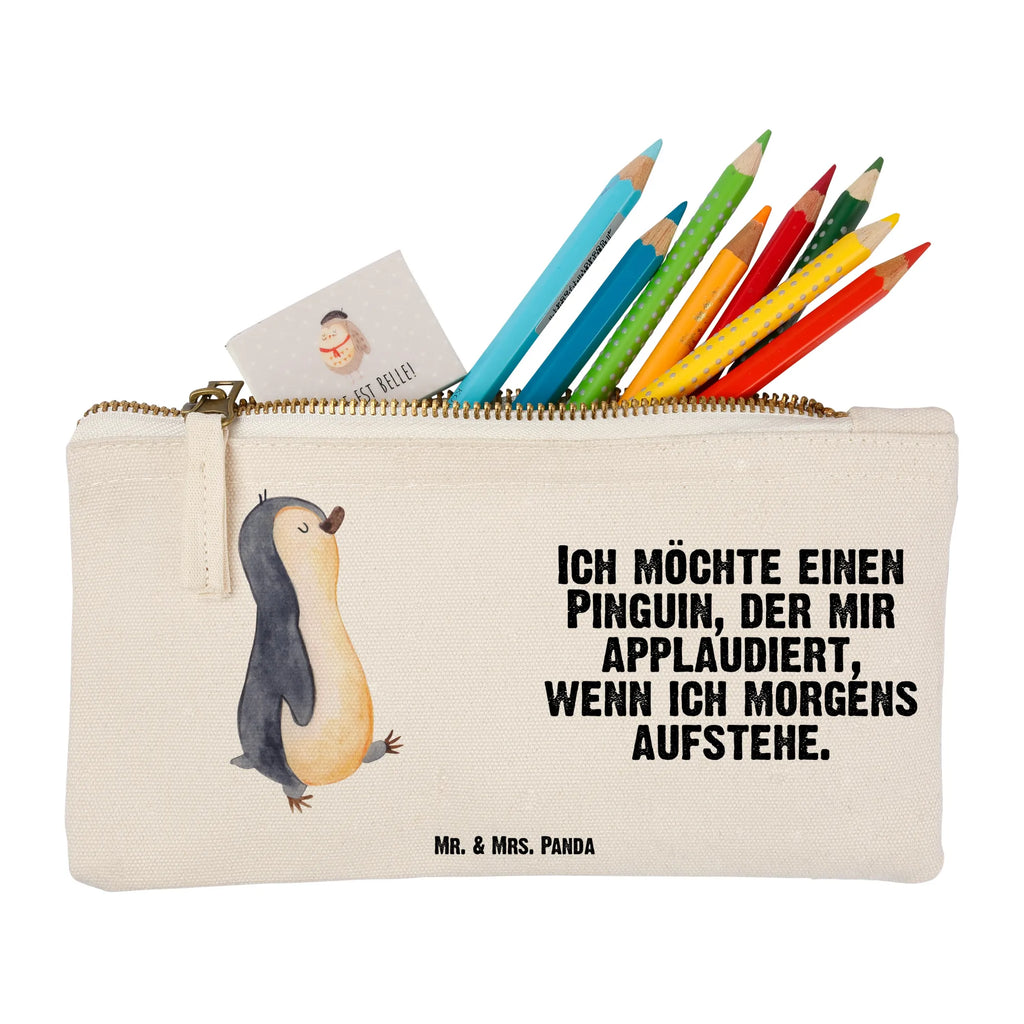 Schminktasche Pinguin marschieren Schminktasche, Kosmetiktasche, Kosmetikbeutel, Stiftemäppchen, Etui, Federmappe, Makeup, XXL, Schminketui, Kosmetiketui, Schlamperetui, Pinguin, Pinguine, Frühaufsteher, Langschläfer, Bruder, Schwester, Familie