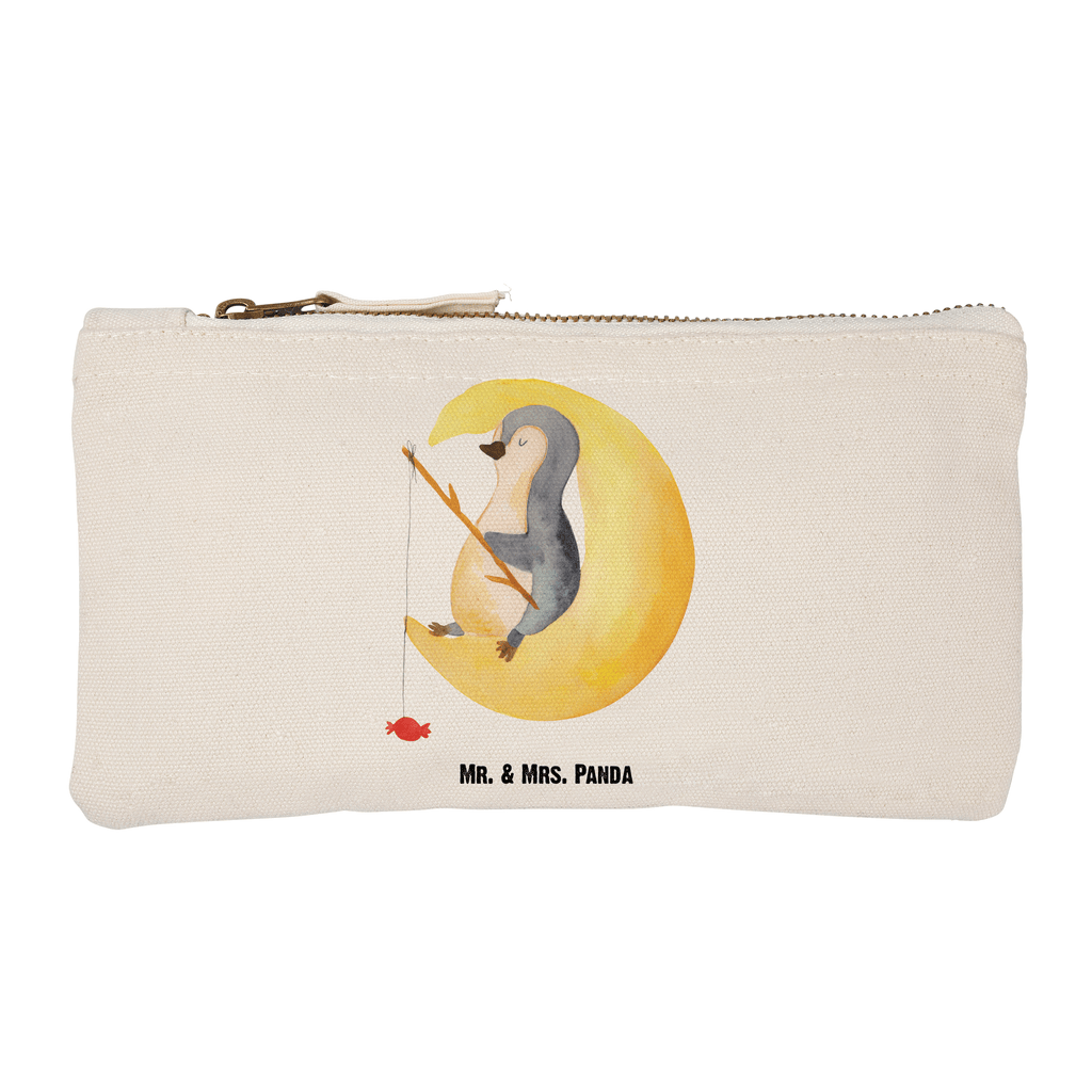 Schminktasche Pinguin Mond Schminktasche, Kosmetiktasche, Kosmetikbeutel, Stiftemäppchen, Etui, Federmappe, Makeup, XXL, Schminketui, Kosmetiketui, Schlamperetui, Pinguin, Pinguine, Spruch, schlafen, Nachtruhe, Einschlafen, Schlafzimmer, Schlafstörungen, Gästezimmer