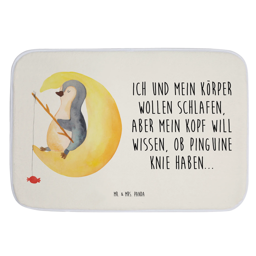 Badvorleger Pinguin Mond Badematte, Badteppich, Duschvorleger, Badezimmerteppich, Badezimmermatte, Badvorleger, Duschmatte, Duschteppich, Badteppiche, Badgarnitur, Badematten, Teppich Badezimmer, Badezimmermatten, Pinguin, Pinguine, Spruch, schlafen, Nachtruhe, Einschlafen, Schlafzimmer, Schlafstörungen, Gästezimmer