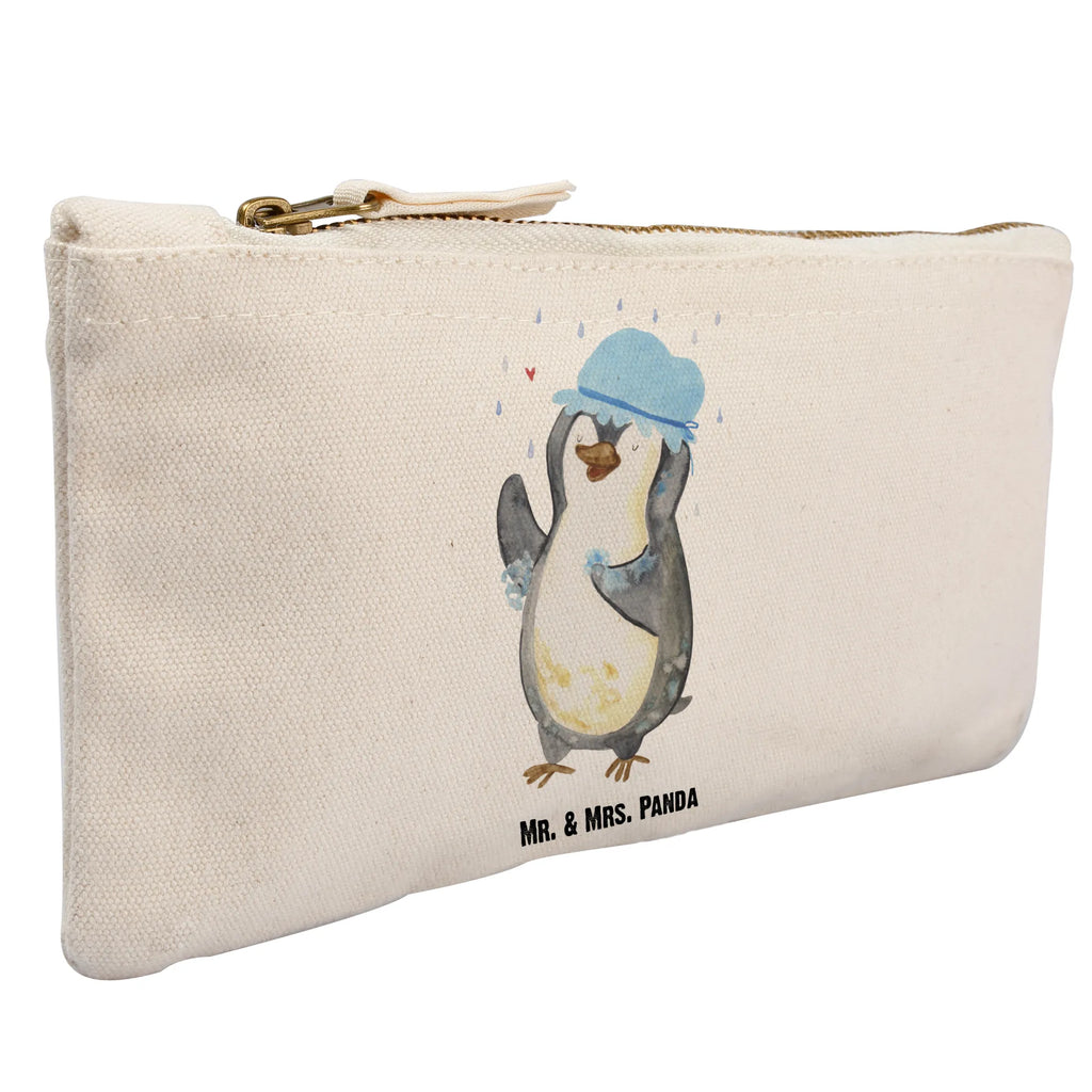 Schminktasche Pinguin Duschen Schminktasche, Kosmetiktasche, Kosmetikbeutel, Stiftemäppchen, Etui, Federmappe, Makeup, XXL, Schminketui, Kosmetiketui, Schlamperetui, Pinguin, Pinguine, Dusche, duschen, Lebensmotto, Motivation, Neustart, Neuanfang, glücklich sein