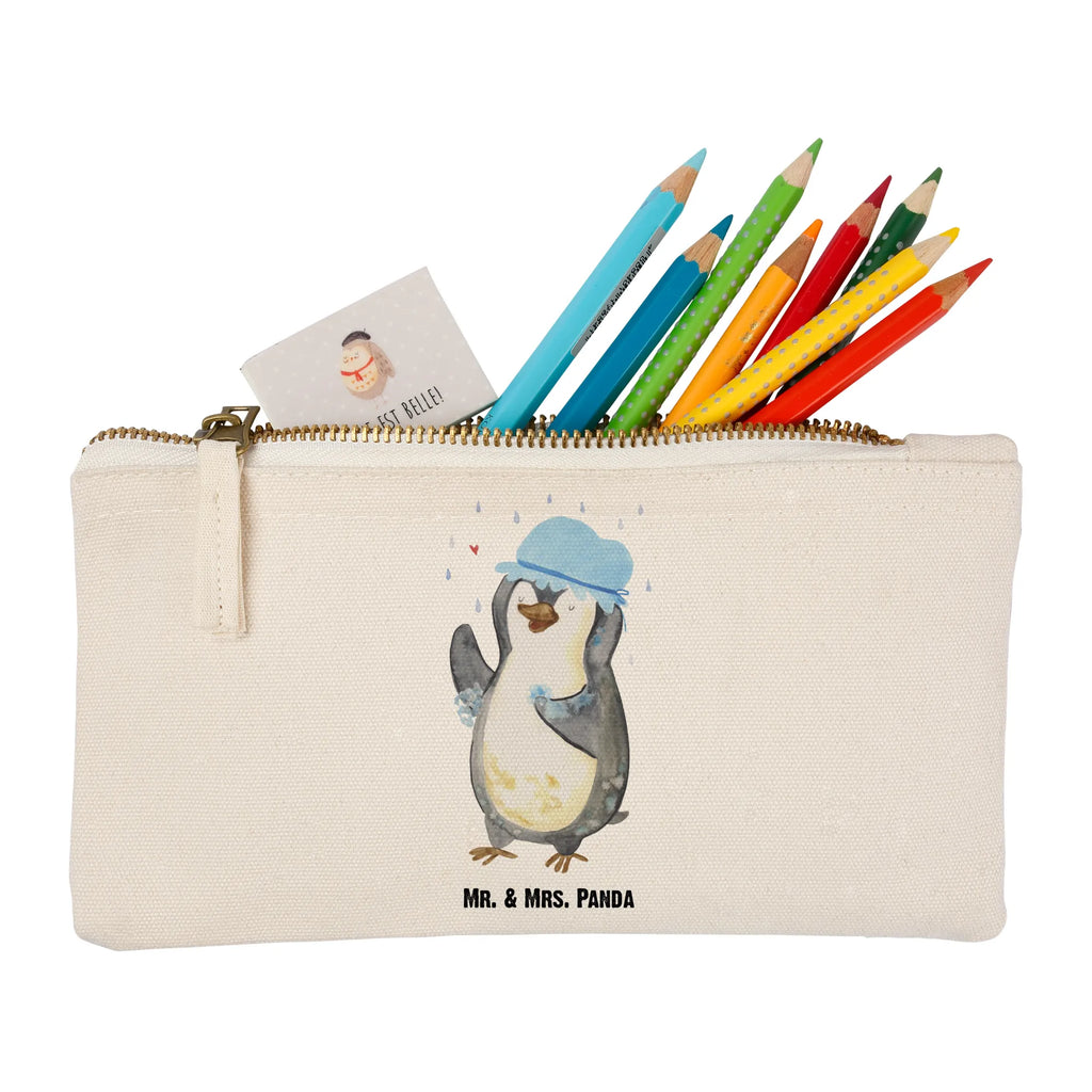 Schminktasche Pinguin Duschen Schminktasche, Kosmetiktasche, Kosmetikbeutel, Stiftemäppchen, Etui, Federmappe, Makeup, XXL, Schminketui, Kosmetiketui, Schlamperetui, Pinguin, Pinguine, Dusche, duschen, Lebensmotto, Motivation, Neustart, Neuanfang, glücklich sein