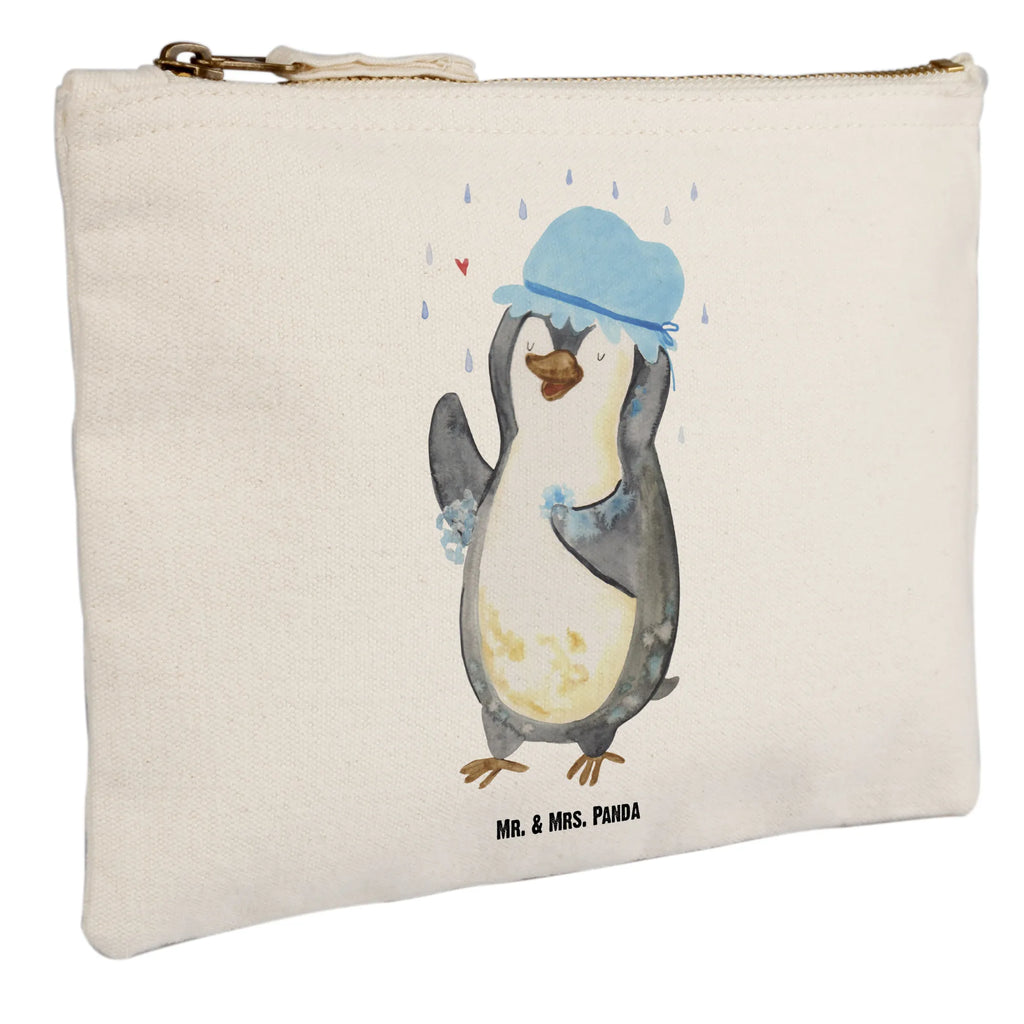 Schminktasche Pinguin Duschen Schminktasche, Kosmetiktasche, Kosmetikbeutel, Stiftemäppchen, Etui, Federmappe, Makeup, XXL, Schminketui, Kosmetiketui, Schlamperetui, Pinguin, Pinguine, Dusche, duschen, Lebensmotto, Motivation, Neustart, Neuanfang, glücklich sein