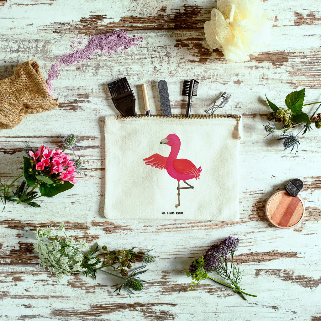 Make-up bag flamingo yoga Schminktasche, Kosmetiktasche, Kosmetikbeutel, Stiftemäppchen, Etui, Federmappe, Makeup, XXL, Schminketui, Kosmetiketui, Schlamperetui, Flamingo, Vogel, Yoga, Namaste, Achtsamkeit, Yoga-Übung, Entspannung, Ärger, Aufregen, Tiefenentspannung