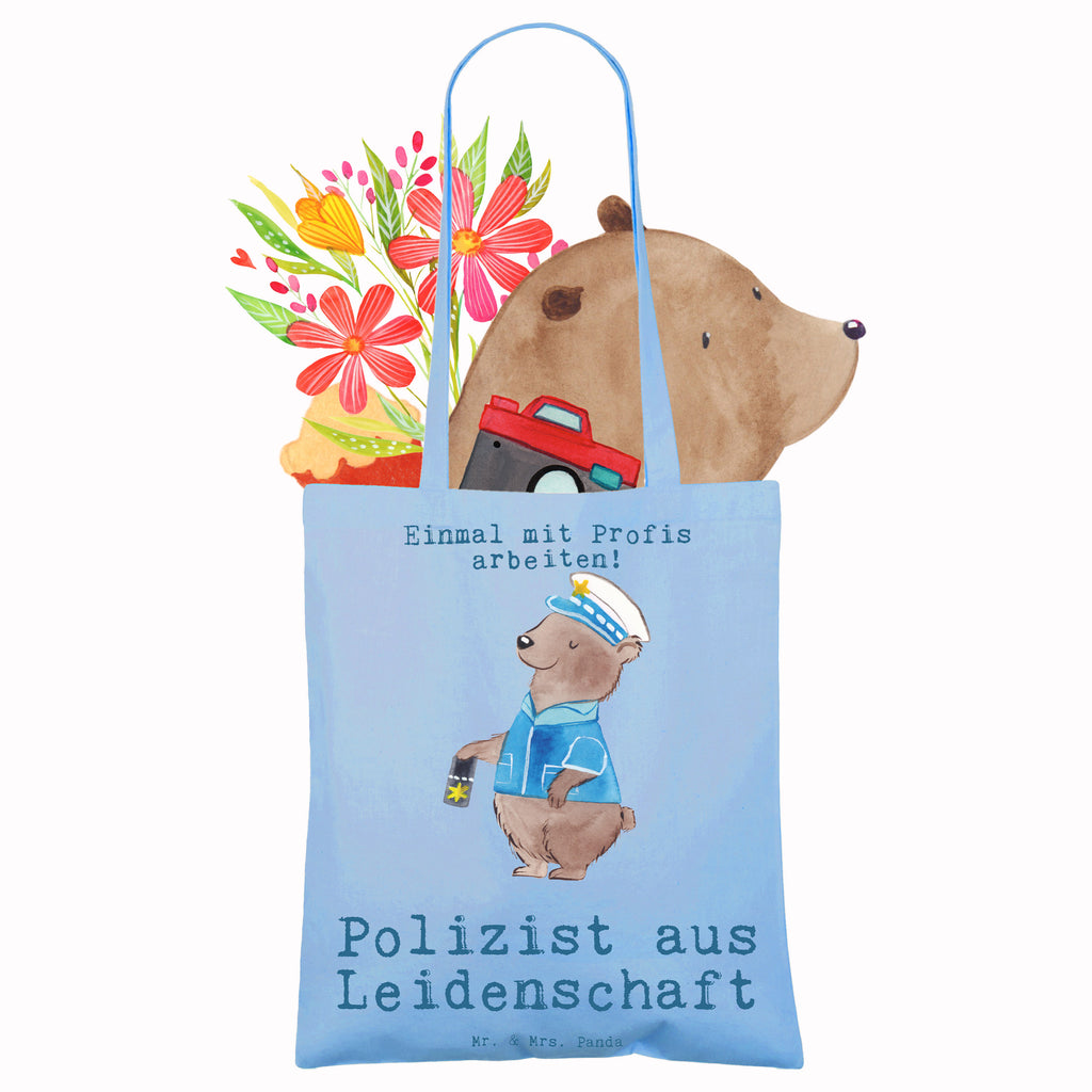 Tragetasche Polizist aus Leidenschaft Beuteltasche, Beutel, Einkaufstasche, Jutebeutel, Stoffbeutel, Tasche, Shopper, Umhängetasche, Strandtasche, Schultertasche, Stofftasche, Tragetasche, Badetasche, Jutetasche, Einkaufstüte, Laptoptasche, Beruf, Ausbildung, Jubiläum, Abschied, Rente, Kollege, Kollegin, Geschenk, Schenken, Arbeitskollege, Mitarbeiter, Firma, Danke, Dankeschön, Polizist, Polizeibeamter, Wachmann, Cop, Polizei, Studium