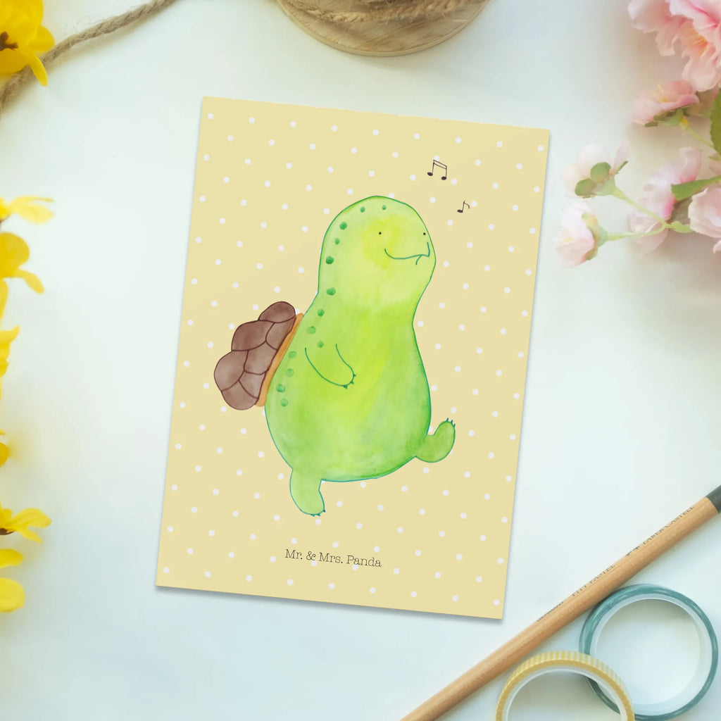 Postkarte Schildkröte pfeift Postkarte, Karte, Geschenkkarte, Grußkarte, Einladung, Ansichtskarte, Geburtstagskarte, Einladungskarte, Dankeskarte, Ansichtskarten, Einladung Geburtstag, Einladungskarten Geburtstag, Schildkröte, Schildi, Schildkröten, fröhlich, Glück, Motivation, Lebensfreude, Depression, Trennung, Neuanfang