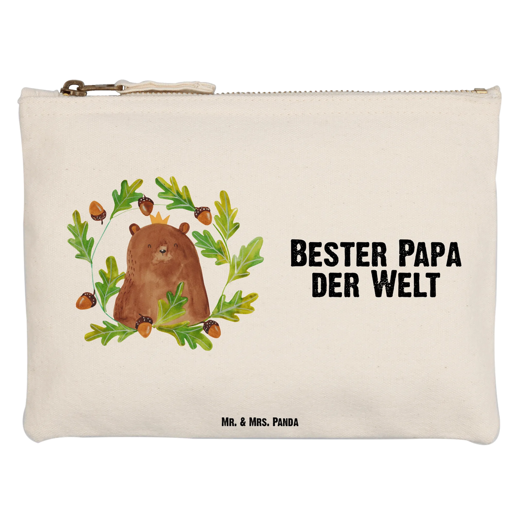 Schminktasche Bär König Schminktasche, Kosmetiktasche, Kosmetikbeutel, Stiftemäppchen, Etui, Federmappe, Makeup, XXL, Schminketui, Kosmetiketui, Schlamperetui, Bär, Teddy, Teddybär, Papa, Papa Bär, bester Vater, bester Papa, weltbester Papa, Vatertag, Vater, Dad, Daddy, Papi