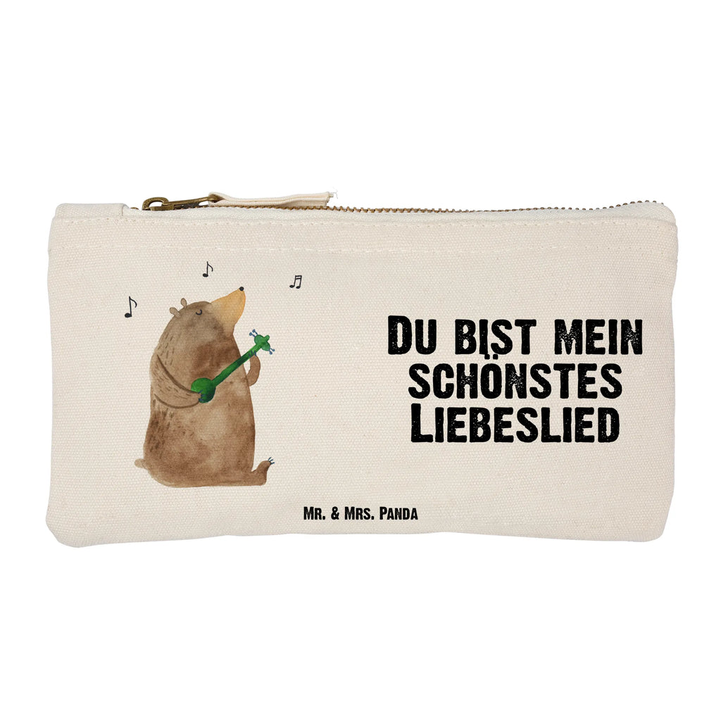 Schminktasche Bär Lied Schminktasche, Kosmetiktasche, Kosmetikbeutel, Stiftemäppchen, Etui, Federmappe, Makeup, XXL, Schminketui, Kosmetiketui, Schlamperetui, Bär, Teddy, Teddybär, Bärchen, Bear, Liebeslied, Lied, Song, Valentinstag, Valentine, Geschenk, Partner, Liebe, Freundin, Frau, Herz, Spruch