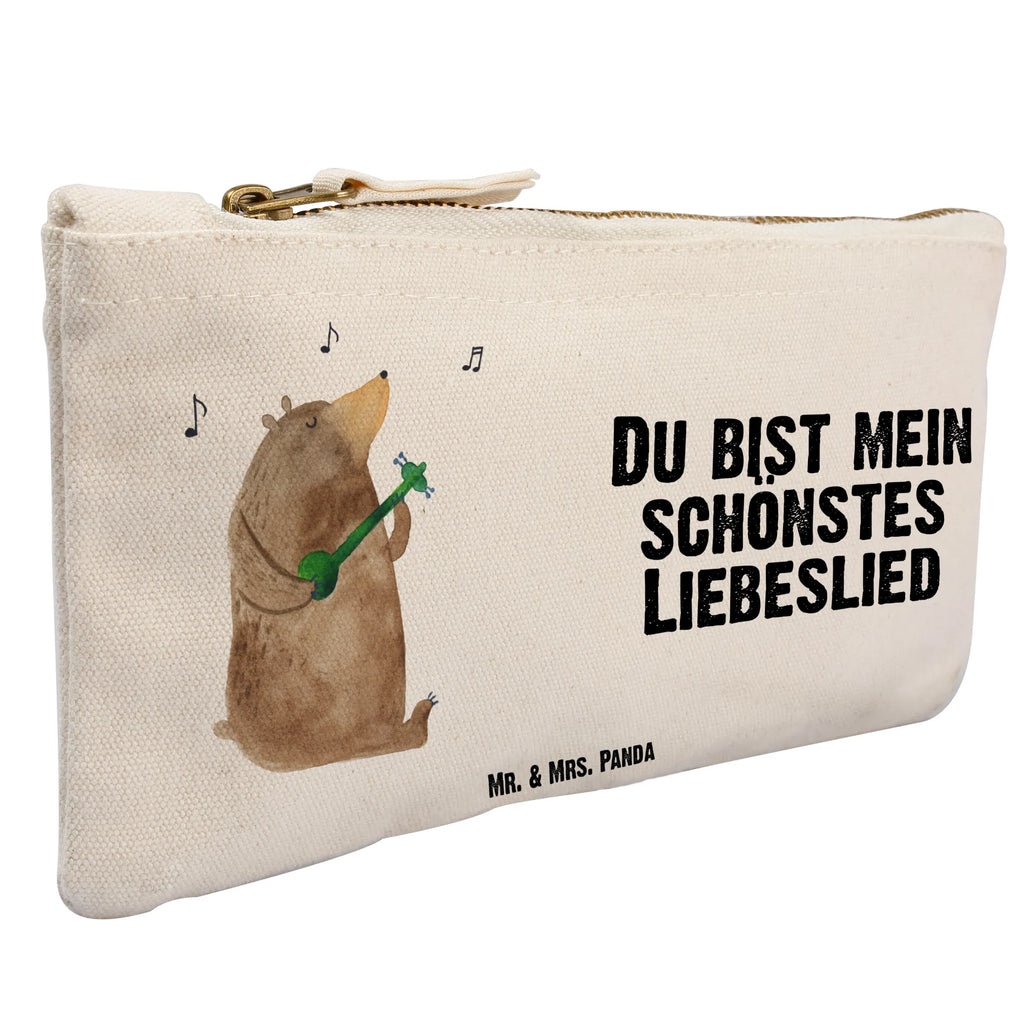 Schminktasche Bär Lied Schminktasche, Kosmetiktasche, Kosmetikbeutel, Stiftemäppchen, Etui, Federmappe, Makeup, XXL, Schminketui, Kosmetiketui, Schlamperetui, Bär, Teddy, Teddybär, Bärchen, Bear, Liebeslied, Lied, Song, Valentinstag, Valentine, Geschenk, Partner, Liebe, Freundin, Frau, Herz, Spruch