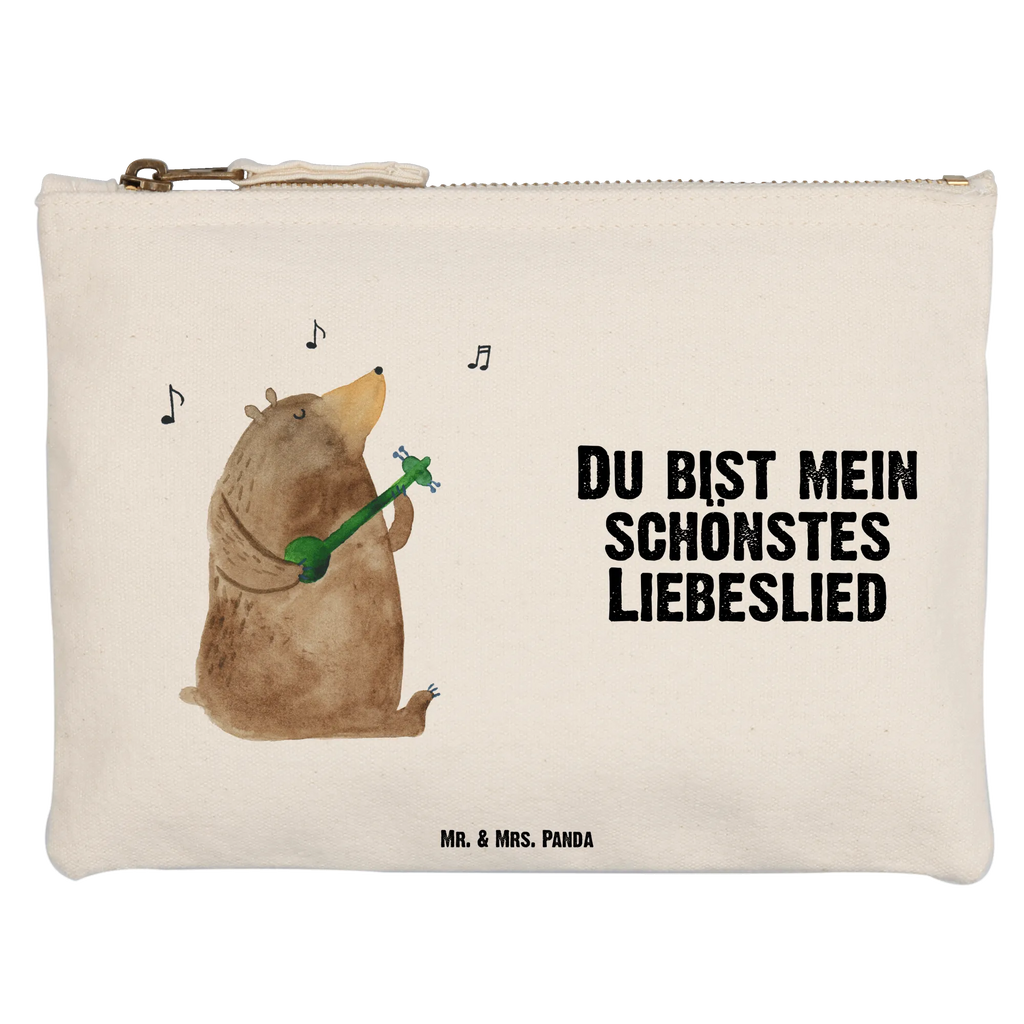 Schminktasche Bär Lied Schminktasche, Kosmetiktasche, Kosmetikbeutel, Stiftemäppchen, Etui, Federmappe, Makeup, XXL, Schminketui, Kosmetiketui, Schlamperetui, Bär, Teddy, Teddybär, Bärchen, Bear, Liebeslied, Lied, Song, Valentinstag, Valentine, Geschenk, Partner, Liebe, Freundin, Frau, Herz, Spruch