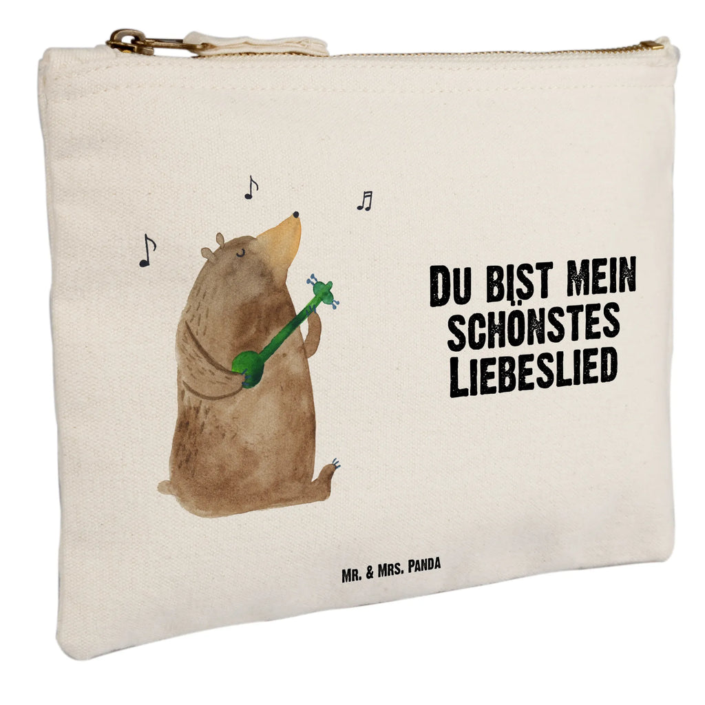 Schminktasche Bär Lied Schminktasche, Kosmetiktasche, Kosmetikbeutel, Stiftemäppchen, Etui, Federmappe, Makeup, XXL, Schminketui, Kosmetiketui, Schlamperetui, Bär, Teddy, Teddybär, Bärchen, Bear, Liebeslied, Lied, Song, Valentinstag, Valentine, Geschenk, Partner, Liebe, Freundin, Frau, Herz, Spruch