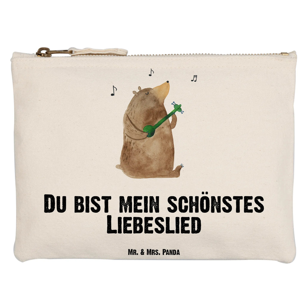 Schminktasche Bär Lied Schminktasche, Kosmetiktasche, Kosmetikbeutel, Stiftemäppchen, Etui, Federmappe, Makeup, XXL, Schminketui, Kosmetiketui, Schlamperetui, Bär, Teddy, Teddybär, Bärchen, Bear, Liebeslied, Lied, Song, Valentinstag, Valentine, Geschenk, Partner, Liebe, Freundin, Frau, Herz, Spruch