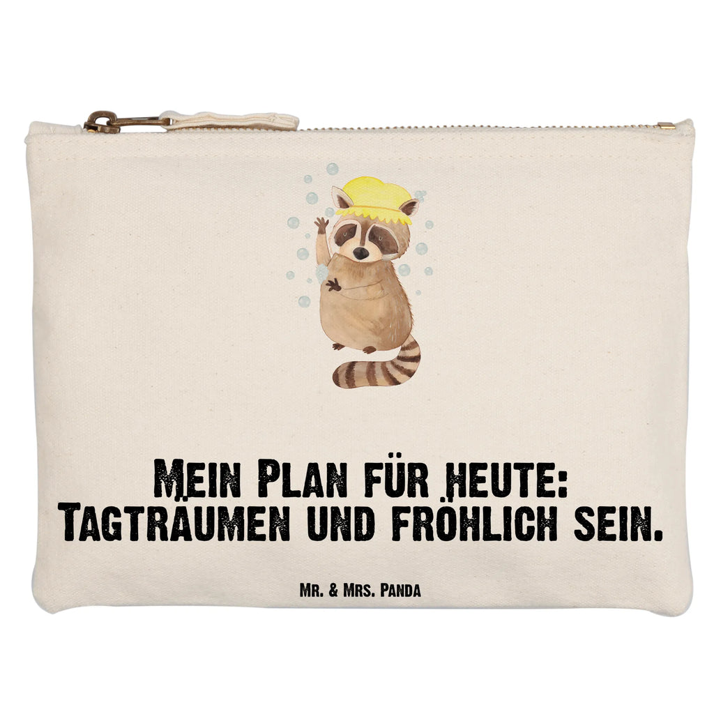 Schminktasche Waschbär Schminktasche, Kosmetiktasche, Kosmetikbeutel, Stiftemäppchen, Etui, Federmappe, Makeup, XXL, Schminketui, Kosmetiketui, Schlamperetui, Tiermotive, Gute Laune, lustige Sprüche, Tiere, Waschbär, Tagträumen, Plan, Fröhlich, waschen, Seifenblasen