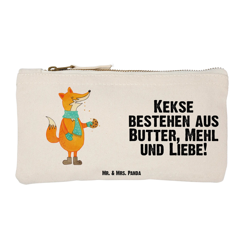 Schminktasche Fuchs Keks Schminktasche, Kosmetiktasche, Kosmetikbeutel, Stiftemäppchen, Etui, Federmappe, Makeup, XXL, Schminketui, Kosmetiketui, Schlamperetui, Fuchs, Füchse, Backen Spruch, Kekse, Winter, Weihnachtszeit, Plätzchen, Liebe, Küche Deko