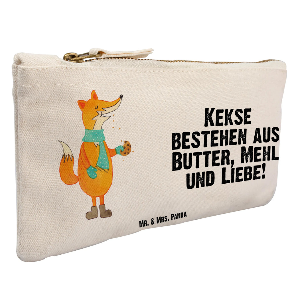 Schminktasche Fuchs Keks Schminktasche, Kosmetiktasche, Kosmetikbeutel, Stiftemäppchen, Etui, Federmappe, Makeup, XXL, Schminketui, Kosmetiketui, Schlamperetui, Fuchs, Füchse, Backen Spruch, Kekse, Winter, Weihnachtszeit, Plätzchen, Liebe, Küche Deko