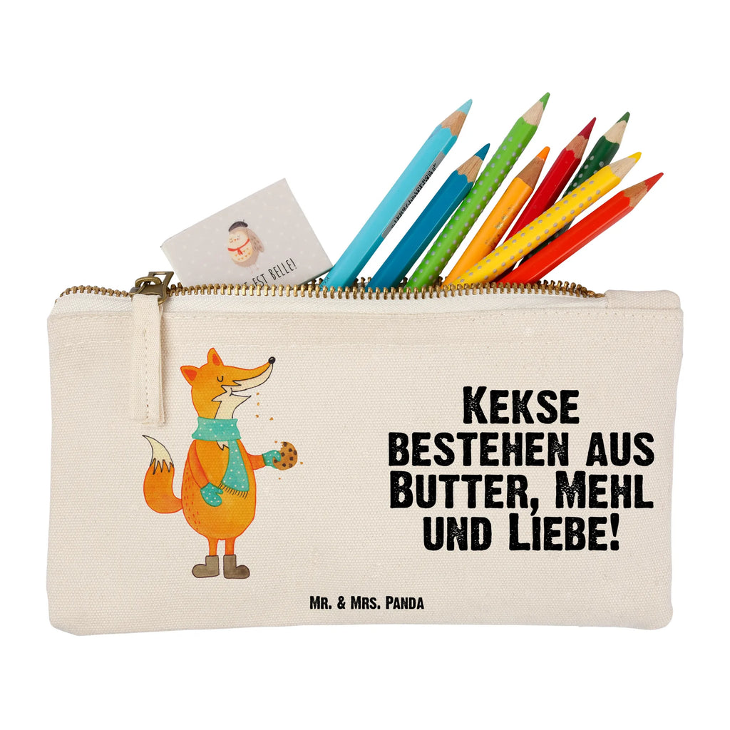 Schminktasche Fuchs Keks Schminktasche, Kosmetiktasche, Kosmetikbeutel, Stiftemäppchen, Etui, Federmappe, Makeup, XXL, Schminketui, Kosmetiketui, Schlamperetui, Fuchs, Füchse, Backen Spruch, Kekse, Winter, Weihnachtszeit, Plätzchen, Liebe, Küche Deko