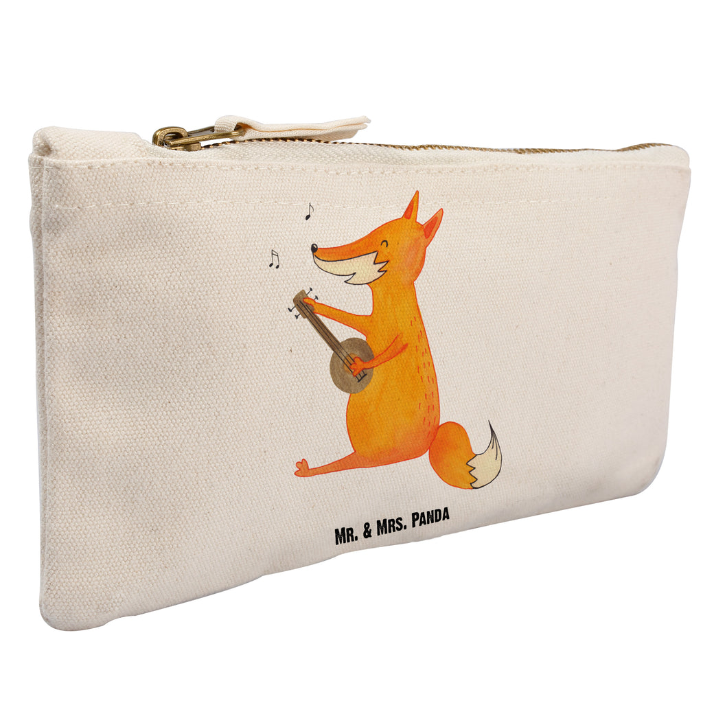 Schminktasche Fuchs Gitarre Schminktasche, Kosmetiktasche, Kosmetikbeutel, Stiftemäppchen, Etui, Federmappe, Makeup, XXL, Schminketui, Kosmetiketui, Schlamperetui, Fuchs, Füchse, Geschenk Musiker, Musik Spruch, Musikerin, Sänger, Sängerin, Gitarre