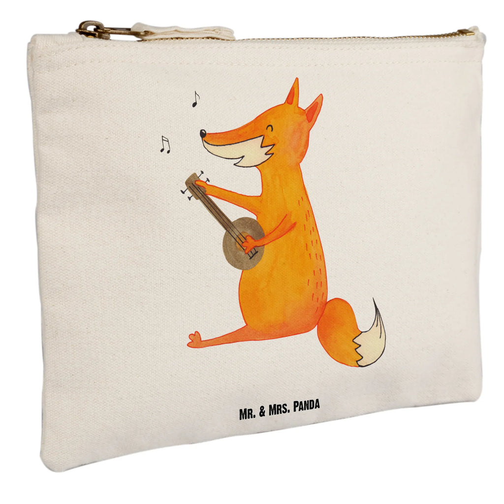 Schminktasche Fuchs Gitarre Schminktasche, Kosmetiktasche, Kosmetikbeutel, Stiftemäppchen, Etui, Federmappe, Makeup, XXL, Schminketui, Kosmetiketui, Schlamperetui, Fuchs, Füchse, Geschenk Musiker, Musik Spruch, Musikerin, Sänger, Sängerin, Gitarre