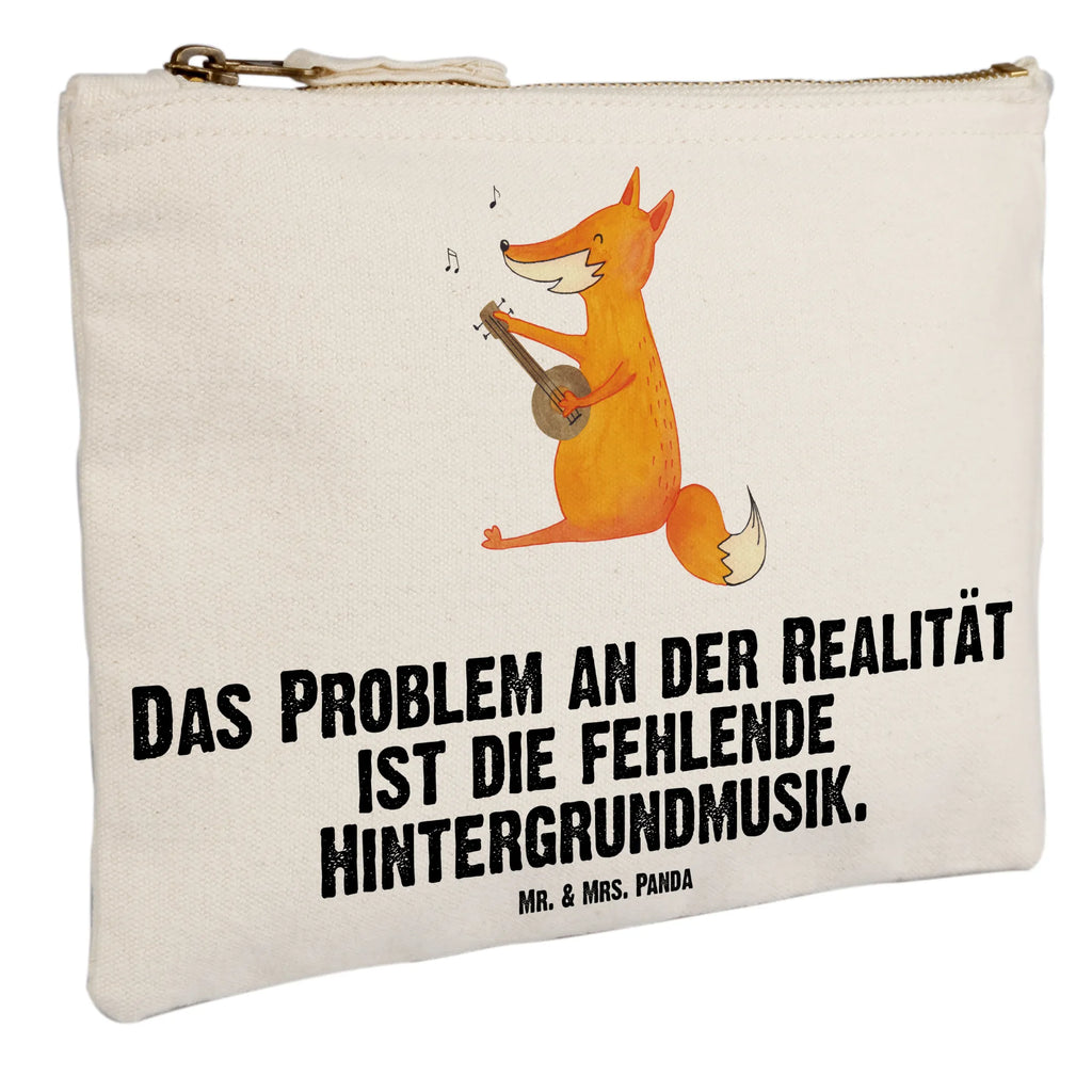 Schminktasche Fuchs Gitarre Schminktasche, Kosmetiktasche, Kosmetikbeutel, Stiftemäppchen, Etui, Federmappe, Makeup, XXL, Schminketui, Kosmetiketui, Schlamperetui, Fuchs, Füchse, Geschenk Musiker, Musik Spruch, Musikerin, Sänger, Sängerin, Gitarre