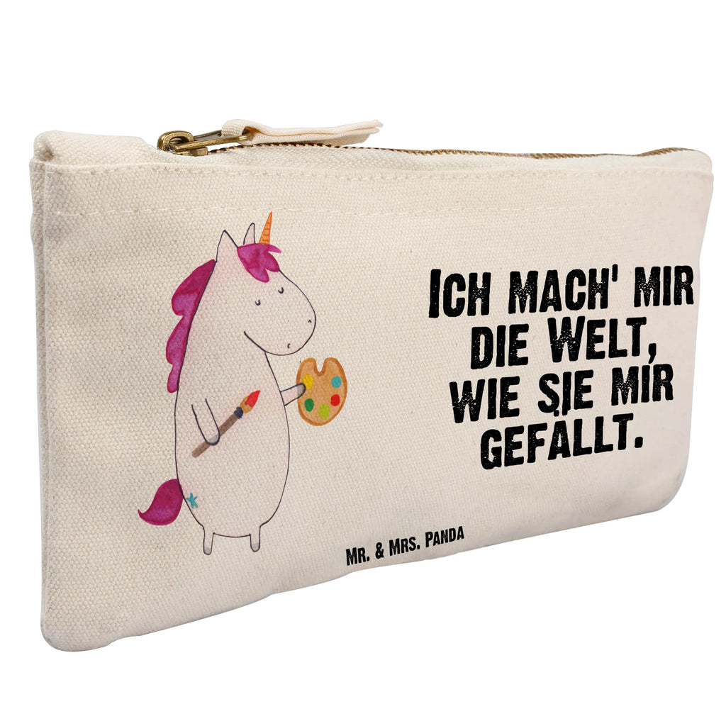 Schminktasche Einhorn Künstler Schminktasche, Kosmetiktasche, Kosmetikbeutel, Stiftemäppchen, Etui, Federmappe, Makeup, XXL, Schminketui, Kosmetiketui, Schlamperetui, Einhorn, Einhörner, Einhorn Deko, Pegasus, Unicorn, Englisch, Künstler, Artist, Malen, Zeichnen, Welt, Farbe, Stift, Pinsel, Geschenk, Maler