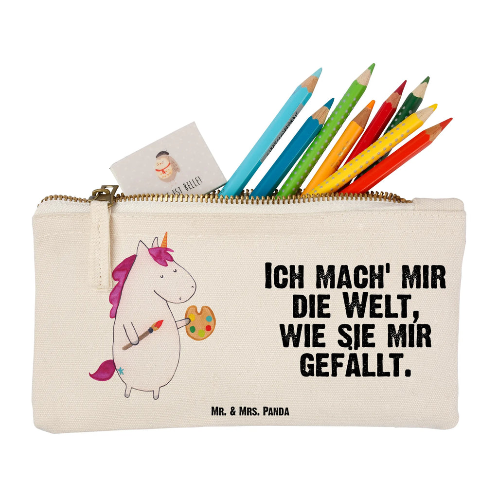 Schminktasche Einhorn Künstler Schminktasche, Kosmetiktasche, Kosmetikbeutel, Stiftemäppchen, Etui, Federmappe, Makeup, XXL, Schminketui, Kosmetiketui, Schlamperetui, Einhorn, Einhörner, Einhorn Deko, Pegasus, Unicorn, Englisch, Künstler, Artist, Malen, Zeichnen, Welt, Farbe, Stift, Pinsel, Geschenk, Maler