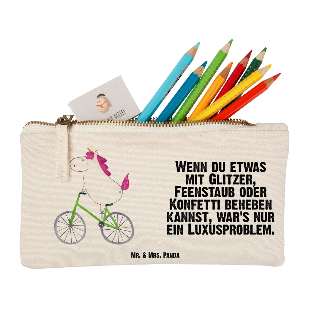 Schminktasche Einhorn Radfahrer Schminktasche, Kosmetiktasche, Kosmetikbeutel, Stiftemäppchen, Etui, Federmappe, Makeup, XXL, Schminketui, Kosmetiketui, Schlamperetui, Einhorn, Einhörner, Einhorn Deko, Pegasus, Unicorn, Radfahren, Radfahrer, Rad, Bike, Feenstaub, Konfetti, Luxusproblem, Kummer, Liebeskummer