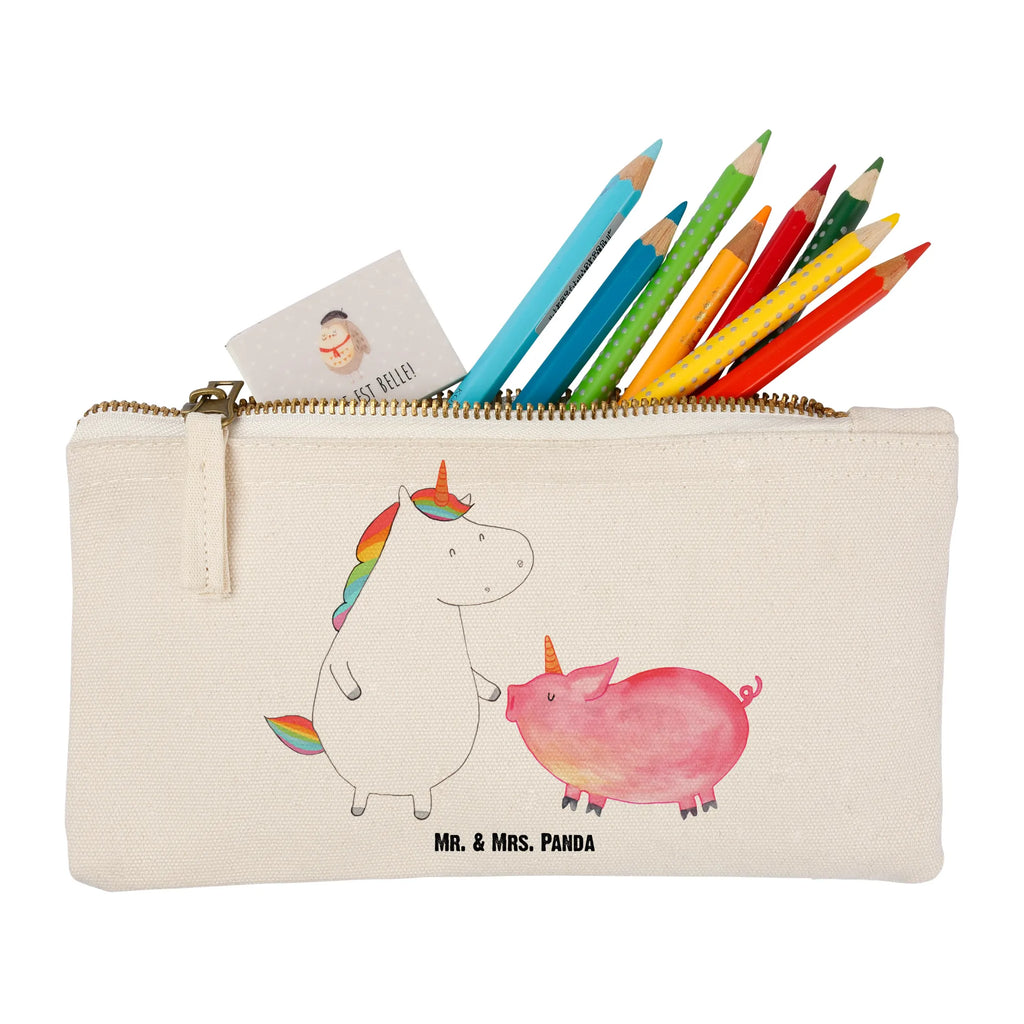 Schminktasche Einhorn Schwein Schminktasche, Kosmetiktasche, Kosmetikbeutel, Stiftemäppchen, Etui, Federmappe, Makeup, XXL, Schminketui, Kosmetiketui, Schlamperetui, Einhorn, Einhörner, Einhorn Deko, Pegasus, Unicorn, Freundschaft, Schweinhorn, Schwein, Freundin, Schweinchen