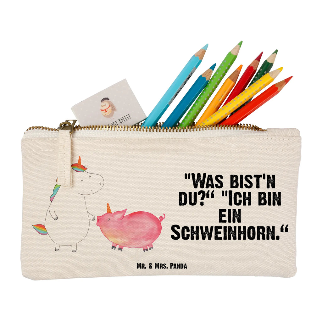 Schminktasche Einhorn Schwein Schminktasche, Kosmetiktasche, Kosmetikbeutel, Stiftemäppchen, Etui, Federmappe, Makeup, XXL, Schminketui, Kosmetiketui, Schlamperetui, Einhorn, Einhörner, Einhorn Deko, Pegasus, Unicorn, Freundschaft, Schweinhorn, Schwein, Freundin, Schweinchen