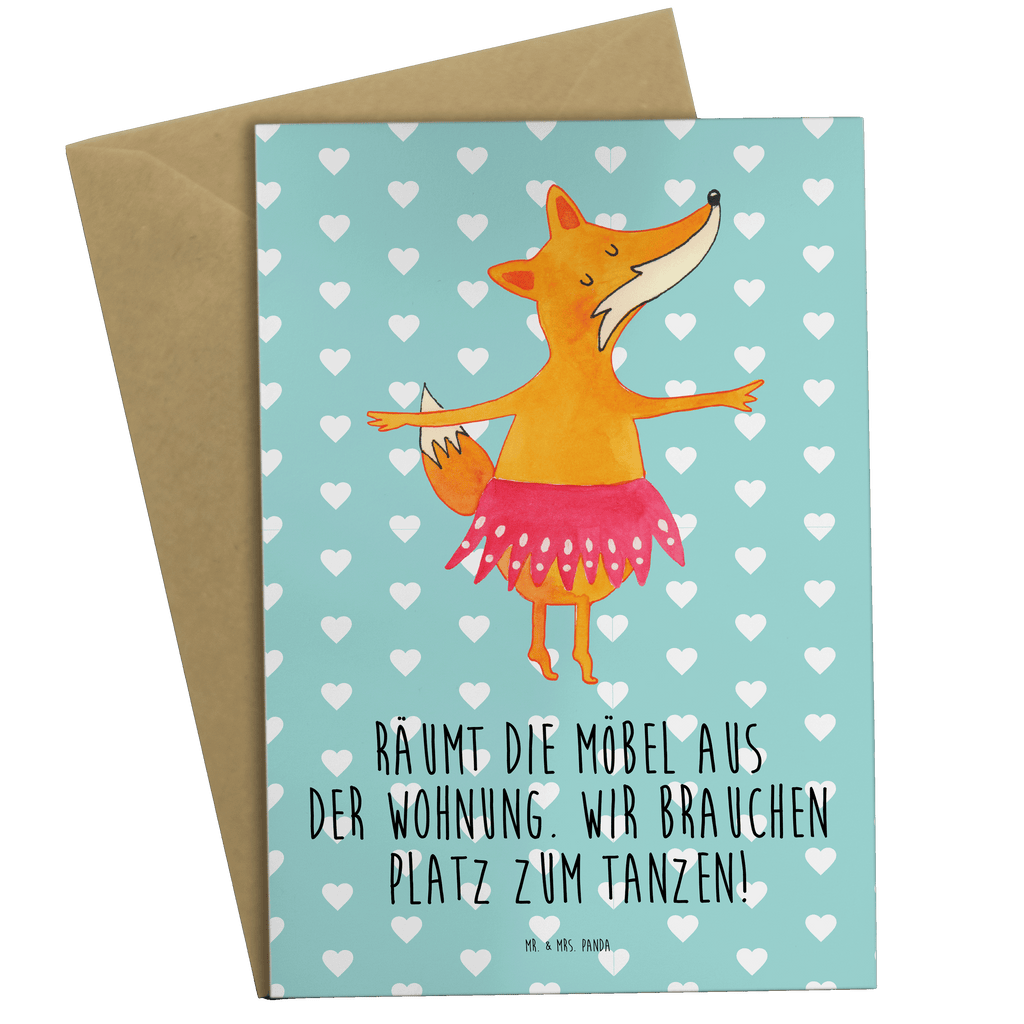 Grußkarte Fuchs Ballerina Grußkarte, Klappkarte, Einladungskarte, Glückwunschkarte, Hochzeitskarte, Geburtstagskarte, Karte, Ansichtskarten, Fuchs, Fuchs Spruch, Füchse, Füchsin, Ballerina, Ballett, Tänzerin, Tanzen, Party, Einladung, Geburtstag