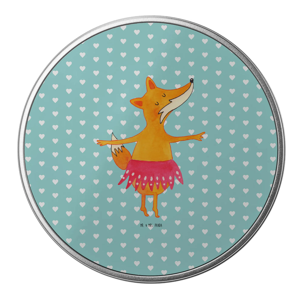 Blechdose rund Fuchs Ballerina Metalldose, Keksdose, Dose, Vorratsdose, Geschenkbox, Lunchbox, Aufbewahrungsbox, Vorratsdosen, Metallkiste, Metallbox, Metallboxen, Aufbewahrungskiste, Geschenkkiste, Blechdosen mit Deckel, Metallkiste mit Deckel, Vorratsdosen mit Deckel, Metall Dose, Fuchs, Fuchs Spruch, Füchse, Füchsin, Ballerina, Ballett, Tänzerin, Tanzen, Party, Einladung, Geburtstag