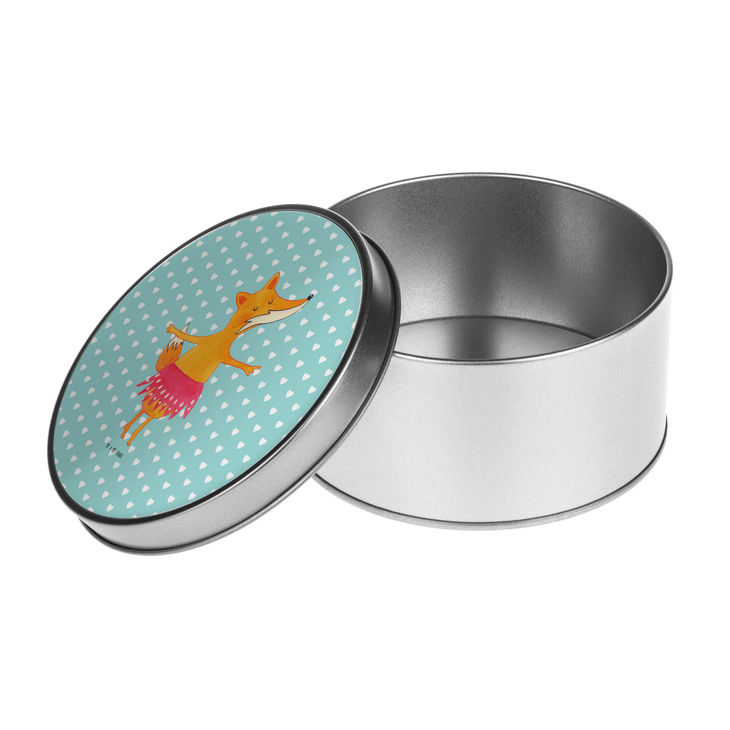 Blechdose rund Fuchs Ballerina Metalldose, Keksdose, Dose, Vorratsdose, Geschenkbox, Lunchbox, Aufbewahrungsbox, Vorratsdosen, Metallkiste, Metallbox, Metallboxen, Aufbewahrungskiste, Geschenkkiste, Blechdosen mit Deckel, Metallkiste mit Deckel, Vorratsdosen mit Deckel, Metall Dose, Fuchs, Fuchs Spruch, Füchse, Füchsin, Ballerina, Ballett, Tänzerin, Tanzen, Party, Einladung, Geburtstag